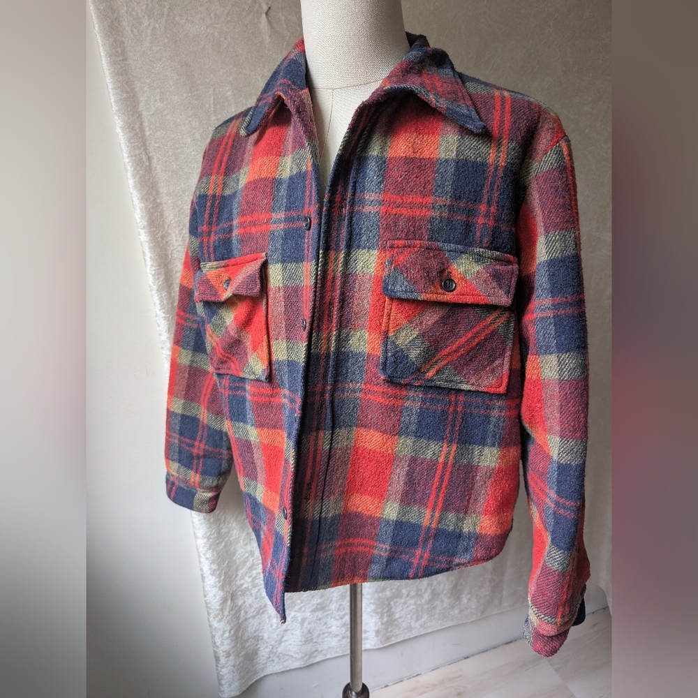 Wool Fleece Button Up Jacket Insulated Sir Jack Jacket Red Blue Green